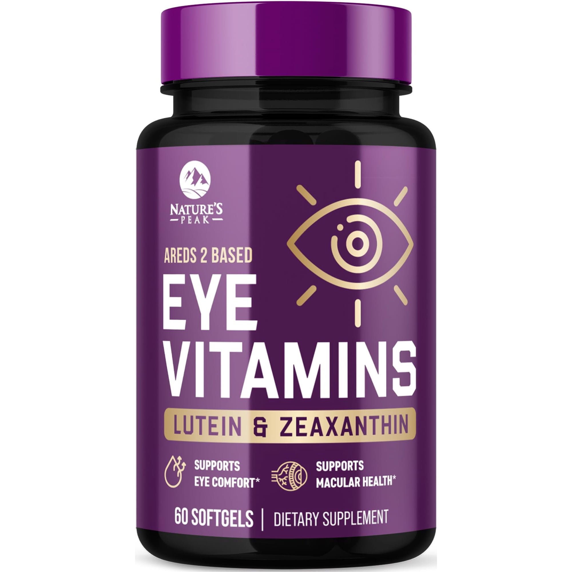 Eye Vitamins Supplements - 3x Strength Eye Health Vitamin with Lutein and Zeaxanthin - Natural Vision Macular Health Eye Support With Zinc, Vitamins C E & Minerals, Bottled in USA - 60 Capsules