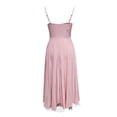 thumbnail image 5 of Wdgfv Womens Corset Dress Spaghetti Strap Bustier Midi Dresses Vintage Party Dress Flowy Pleated Hem Low Cut Prom Dresses Pink XL, 5 of 5