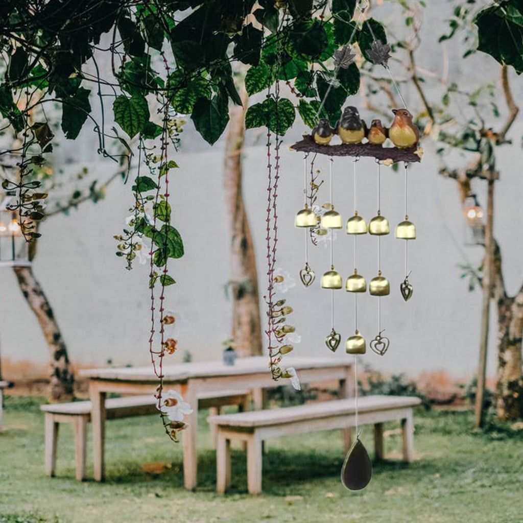 CIYISON Garden Bird Multi-Bells Wind Chimes for Outside Decoration Tuned Elegant Wind Chime Soothing Melodic Deep Tones Outdoor