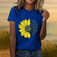 thumbnail image 4 of Haivin Women's Casual T-Shirt, Loose Fit with Daisy Print, Short Sleeve Round Neck Top for Summer and Daily Wear, 4 of 5