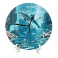 thumbnail image 5 of Wall Clock, Underwater Dolphin Scene Wall Clocks Battery Operated Silent Kitchen Office Wall Clock Decorative, Wall Clock for School Classroom Living Room Bedroom Home Decor, 5 of 7