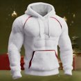 thumbnail image 5 of Men's Muscle Graphic Print Hoodie, Casual Long Sleeve Pullover Sweatshirt, Humorous Design Streetwear for Christmas, Gym, Party, and Casual Fun Outings,White,L, 5 of 6