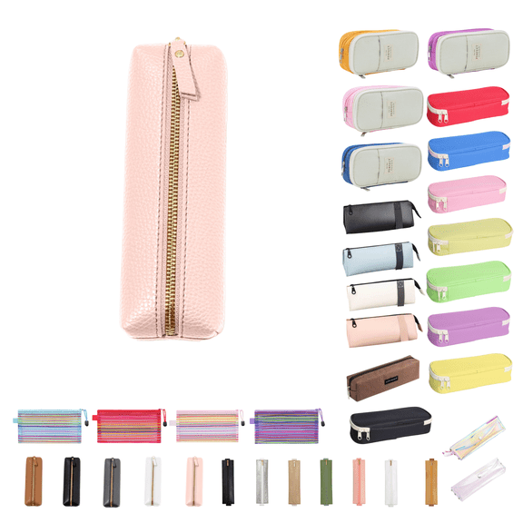 Dongrere Pen Case, Pencil Pouch with Zipper, Soft Pen Bag, Pink