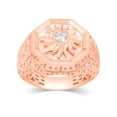 thumbnail image 2 of CARATS FOR YOU Unique Men's White Ntural Diamond Pinky Ring 14K Rose Gold Plated Statement Jewelry (0.20 Carat, I-J Color, I2-I3 Clarity), Ring Size-5, 2 of 5