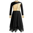 thumbnail image 3 of DPOIS Girls Full Length Praise Dance Dress Liturgical Robe Lyrical Dancewear Black 8, 3 of 7