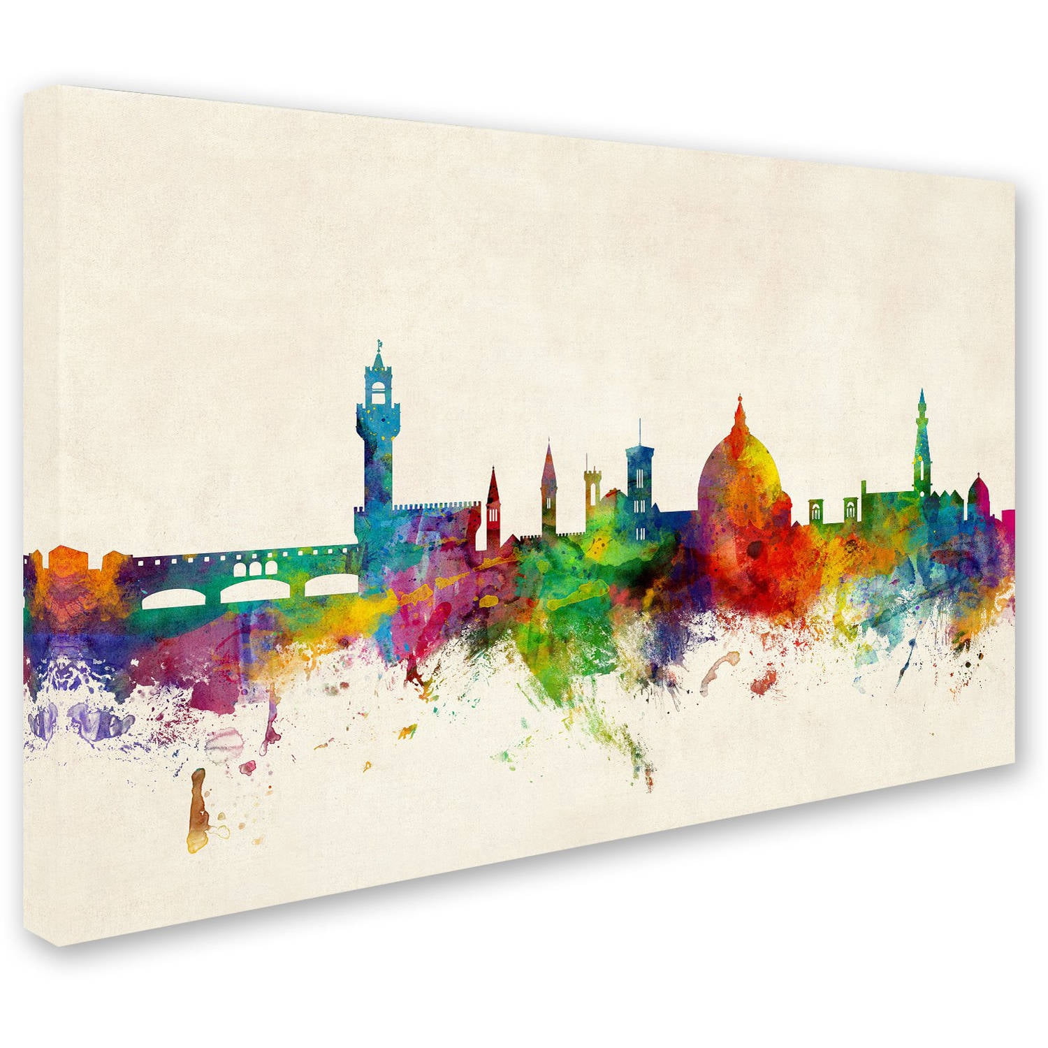 Trademark Fine Art "Florence Italy Skyline Beige" Canvas Art by Michael Tompsett