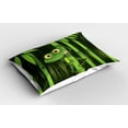 thumbnail image 2 of Ambesonne Animal Pillow Sham 2 Pack, Jungle Trees Funny Frog Art, 26"x20", Green, 2 of 3