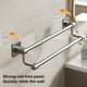 thumbnail image 5 of Porta Toallas de Baño Sin Perforación Montado en Pared, Doble Barra, Organizador de Almacenamiento de Aluminio, Diseño Multifuncional de Parche, Gris, 30 cm, 5 of 6
