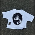 thumbnail image 2 of Camisetas con estampado gráfico de Ninja de Anime japonés Y2k, tops cortos de algodón de gran tamaño para mujer, ropa urbana Harajuku de manga corta para hombre, 2 of 5