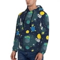 thumbnail image 3 of Haiem Space and Animals Patterned Men's Hoodie with Kangaroo Pocket - Ideal Pullover Sweatshirt for Daily Wear, Travel, and Home-3X-Large, 3 of 7