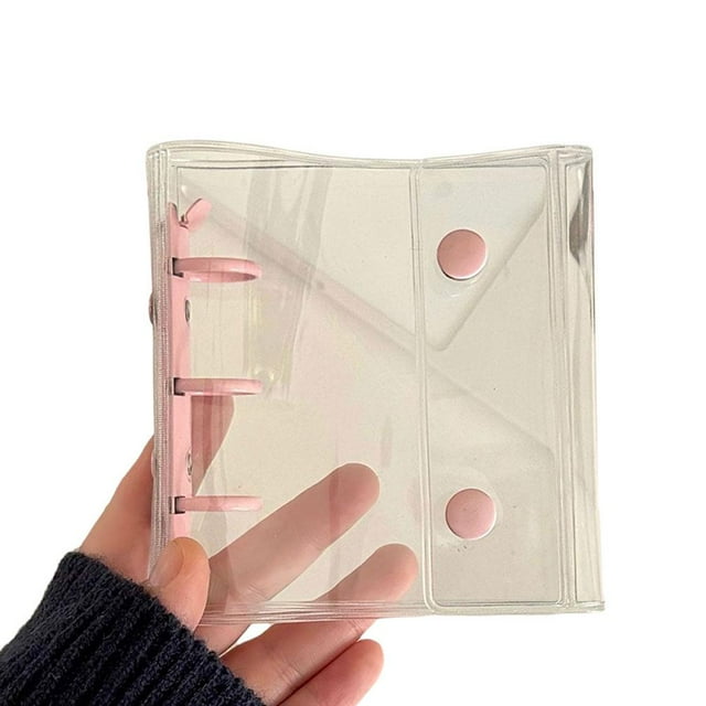 Mini PVC Notebook Binder Cover Planner Loose-Leaf Folder Envelope Cash