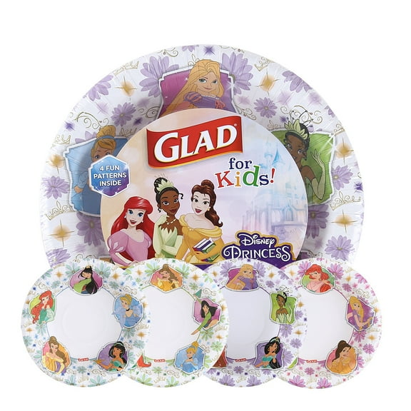 Glad for Kids - 10" Round Paper Plate - 30ct - Floral Frames - MIXED PACK