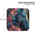 thumbnail image 3 of Pofeuu Colorful Floral Patterned Horse Print Leather Coasters Set of 6, Round Cups Mugs Mat Pad for Home Kitchen Heat Resistant Drink Coasters,Square, 3 of 7