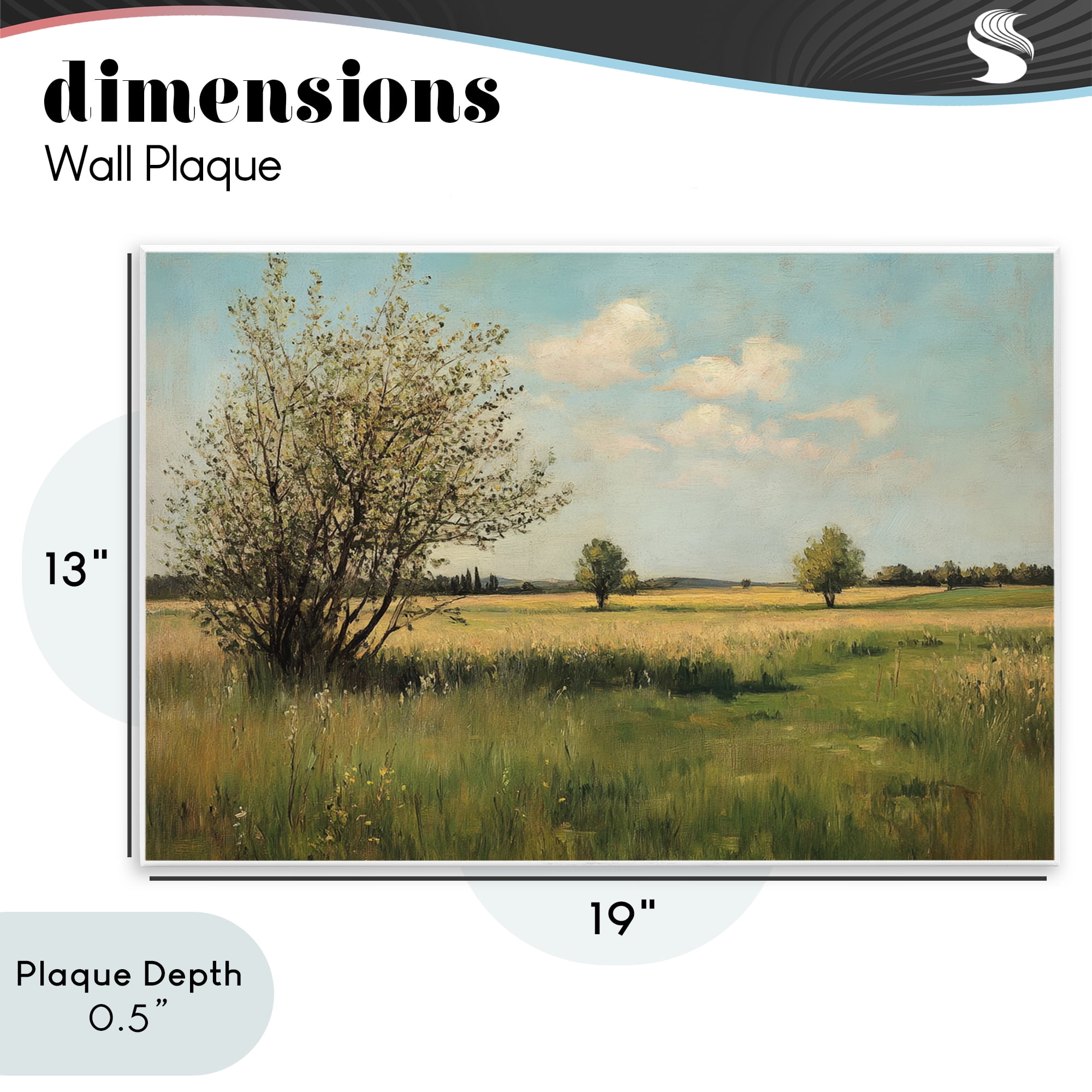 Stupell Industries Peaceful Meadow Under Serene Sky Wall Plaque Art, design by Petal Prints Design
