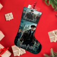 thumbnail image 4 of Harry Potter Tema: Calcetines de Navidad, fino lino blanco para colgar en escaleras y chimenea, decoración navideña para el hogar, regalo de Navidad. 45cm × 32cm, 4 of 5