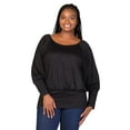 thumbnail image 4 of Plus Size Blouson Sleeve Banded Bottom Top, 4 of 10