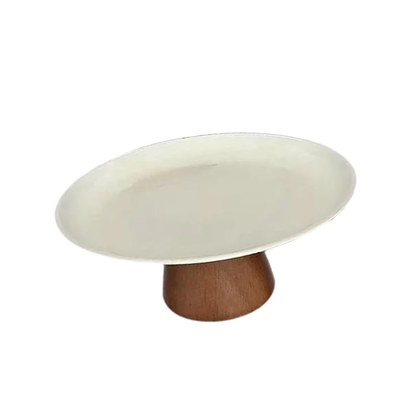 Frutero con pedestal para servir en la sala de estar, la cocina y la oficina. Plato blanco