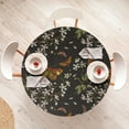 thumbnail image 4 of Ambesonne Spring Fitted Round Tablecloth, Sakura Butterflies Print, 40"- 44" Diameter, Dark Orange and Laurel Green, 4 of 5