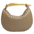 thumbnail image 1 of Bolso de mano de cuero tejido para mujer, bolso de mano, bolso de mano (marrón pino), 1 of 7