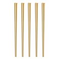 thumbnail image 1 of Palillos de acero inoxidable, 5 pares de palillos reutilizables, fáciles de usar, palillos para familia/hotel/restaurante de 23 cm, 1 of 5
