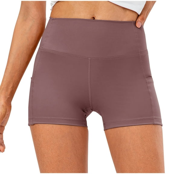 aidice Yoga Shorts for Women Summer Breathable Athletic Skinny Stretch Workout Short with Pockets