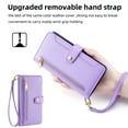 thumbnail image 4 of Zipper Wallet Case for Google Pixel 7, Crossbody Lanyard Shoulder Strap & Wrist Hand Strap Handbag Cover, Premium Leather 6 Card Slots Holder Kickstand Magnetic Flip Folio Case,Purple, 4 of 6