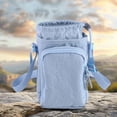 thumbnail image 5 of Water Bottle Holder with Strap Adjustable Strap Crossbody Water Bottle Bag with Front Pocket Drawstring Water Bottle Carrier for Hiking Camping (Blue), 5 of 13