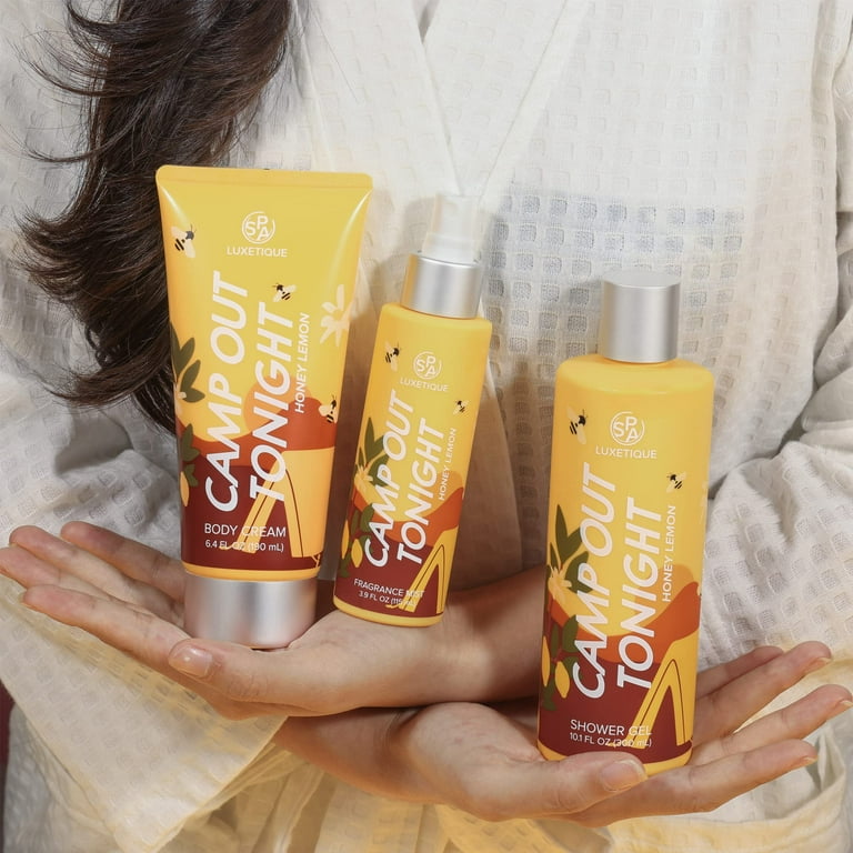 Spa Gifts for Women, SPA LUXETIQUE WORLD 3 Pcs Bath Sets, Honey Lemon Bath and Body Gift Kit with Shower Gel, Body Cream, Fragrance Mist, Camp Out Tonight Set, Valentine's Day Gift Spa Gifts for Women, SPA LUXETIQUE WORLD 3 Pcs Bath Sets, Honey Lemon Bath and Body Gift Kit with Shower Gel, Body Cream, Fragrance Mist, Camp Out Tonight Set, Valentine's Day Gift