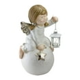 thumbnail image 2 of 17.75" White and Brown Glittered Angel Christmas Tabletop Decor, 2 of 2