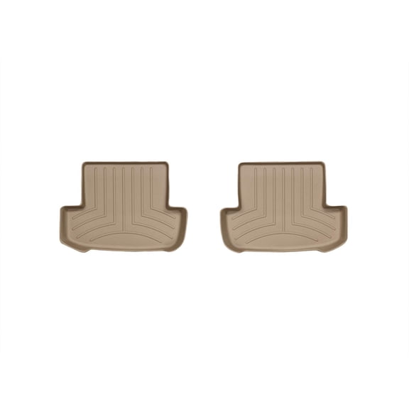 WeatherTech Custom Fit FloorLiners compatible with Mercedes C-Class, E-Class, C 63 AMG - 2nd Row (2-Piece Liner), Tan