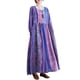 thumbnail image 1 of Vestido suelto vintage para mujer, manga larga, estampado, bolsillos laterales, vestido informal MABOTO Morado/Grande, 1 of 7