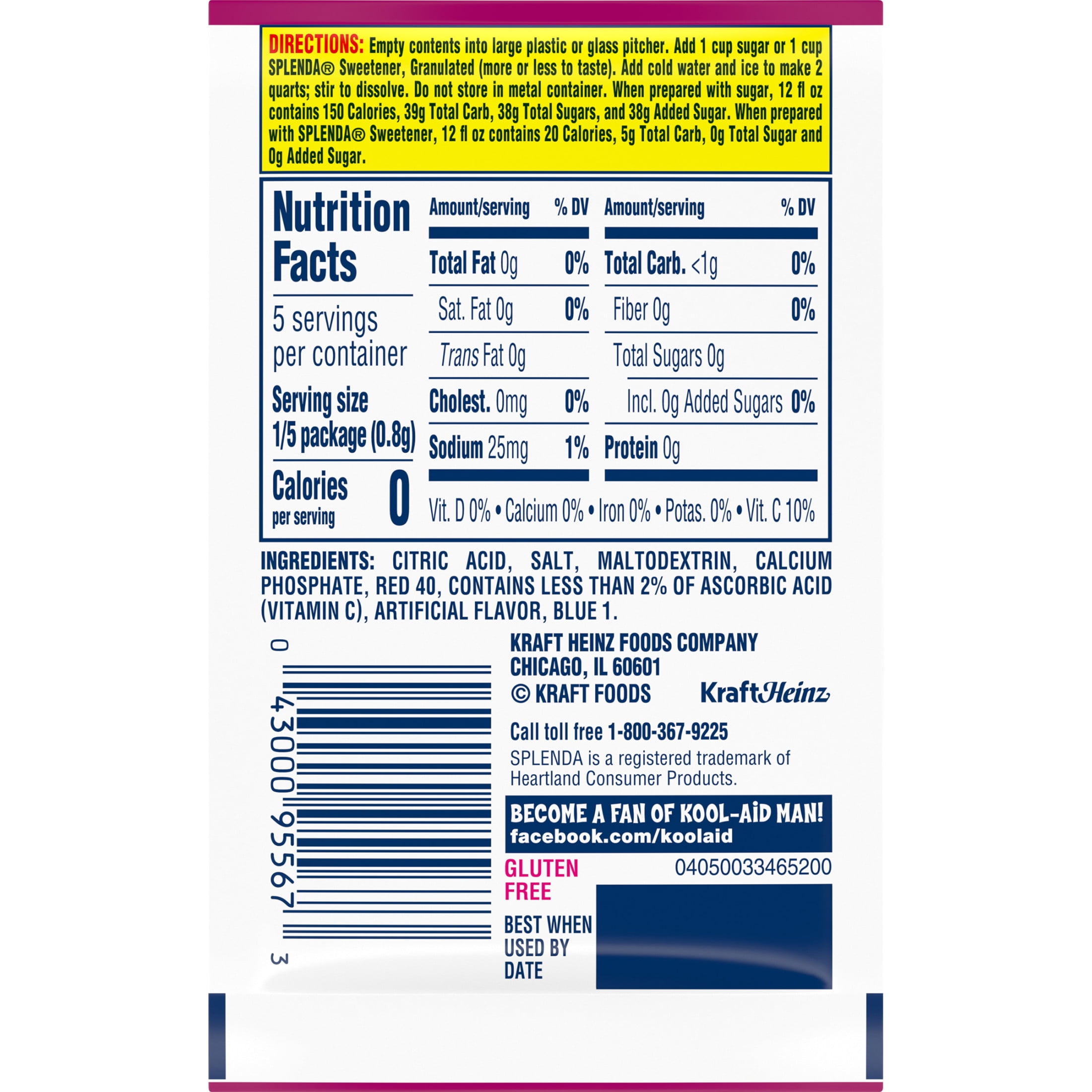 (12 pack) Kool-Aid Unsweetened Black Cherry Powdered Soft Drink Mix, 0.13 oz Packet, Powders