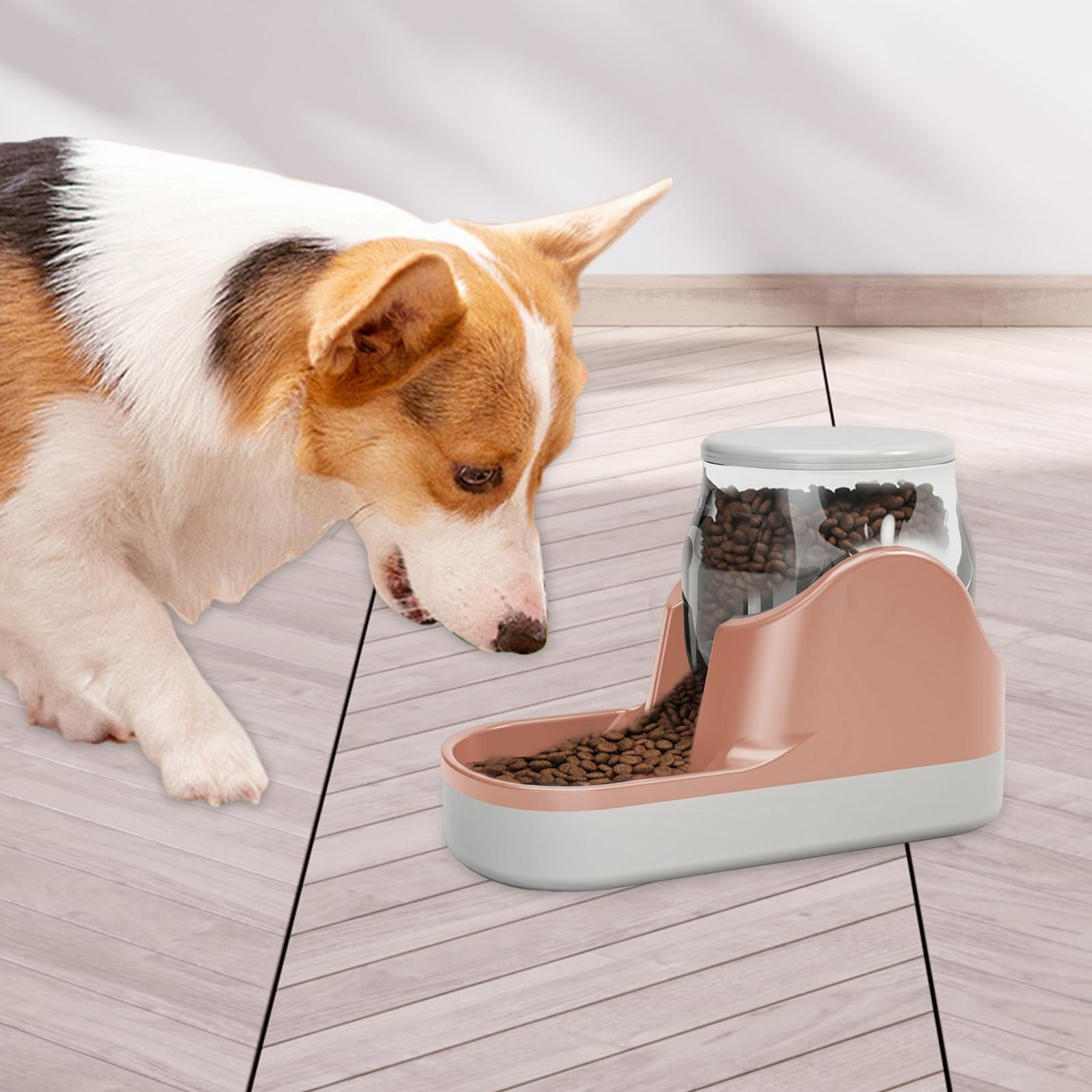 Fzaqwen 3.8L Pet Water Dispenser, Cat Dog Gravity Water Feeder, Automatic Water Bowl for Pink
