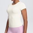 thumbnail image 3 of Lmnyox Women's Athletic Shirts Slim Stretchy Workout Tops Lightweight Breathable Short Sleeve V Neck Sport Tee Shirt, 3 of 9