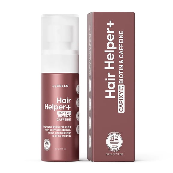 Trybello Hair Helper   Spray | Hair Growth Serum, powered by Capixyl | With Biotin, Castor Oil, Caffeine, Rice Water & Peptide Complex | Natural Treatment for Thicker, Fuller Strands | Vegan Formula