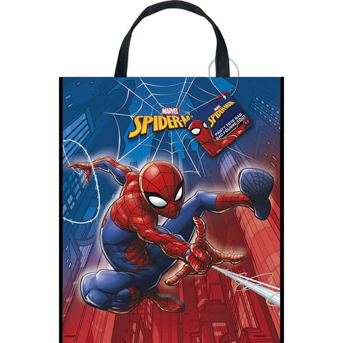 13" x 10" x 4". Marvel "Spider Man" Reusable Plastic Tote Bag 