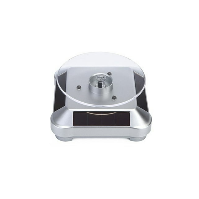 Sonducket Vitrina solar Giratorio Ahorro de energía Respetuoso con el medio ambiente Soporte de exhibición Tocadiscos liviano Escaparates de Ropa, zapatos y accesorios Miscelánea Plata Sonducket AP015806-04