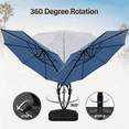 thumbnail image 5 of LAUSAINT HOME 12 FT Outdoor Patio Umbrella with Base, Aluminum Cantilever Umbrella with Crank, Navy Blue, 5 of 7