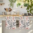 thumbnail image 4 of Grey Red Botanical Kitchen Towels Set of 4, Rustic Country Spring Floral Summer Leaf Absorbent Dish Towels for Kitchen, Microfiber Hand Towel, Quick Drying Tea Towel for Cleaning Dishcloths, 4 of 7