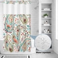 thumbnail image 2 of No Hook Shower Curtain, Boho Flower Shower Curtains for Bathroom with See Through Top Window, Spring Watercolor Botanical Paisley Floral Leaf Waterproof & Washable Bath Curtain Narrow 54"x78", 2 of 9