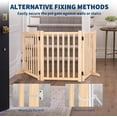 thumbnail image 4 of 24 In Hx60 In W Freestanding Wooden Dog Gate Foldable 3-Panel Pet Barrier Natural Wood, 4 of 5
