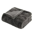 thumbnail image 3 of Madison Park Vivienne 50x60" Modern Faux Fur and Velvet Throw in Charcoal, 3 of 6