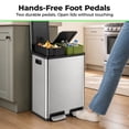 thumbnail image 6 of Alvantor 60L Trash Can, Dual Compartment 2x8 Gallon Stainless Steel Garbage Bin with Fingerprint Proof Finish, Soft Close Lid, and Hands-Free Pedal for Kitchen and Office, 6 of 7