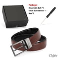 thumbnail image 5 of Odifni Mens reversible leather belt,genuine leather belt, black/brown belt, 2 in 1, 5 of 8