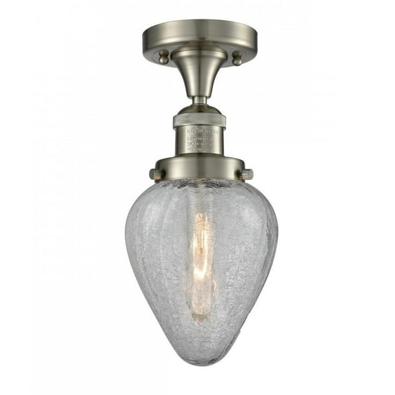 Innovations 517-1CH-SN-G165-LED Geneseo 1 Light Semi-Flush Mount part of the Franklin Restoration Collection, Brushed Satin Nickel