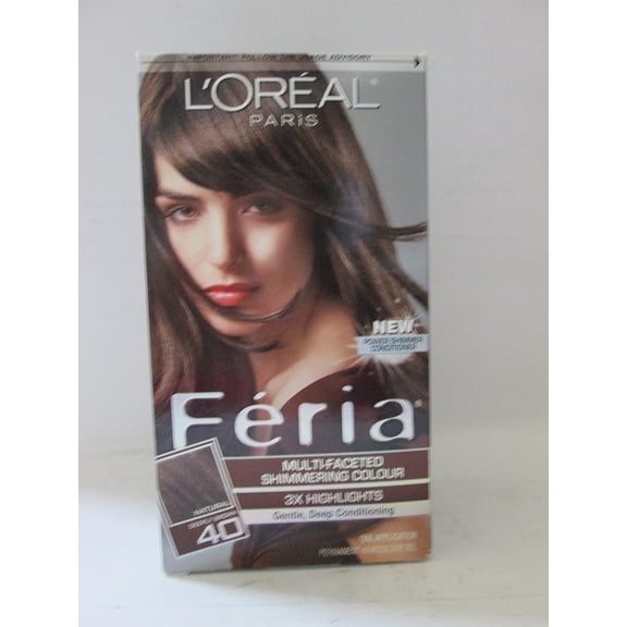 Loreal Feria Multi-Faceted Shimmering Colour, 40 Deeply Brown, 1 Ea (Pack Of 4)