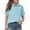 Light Blue #888, variant on Girls' Short Sleeve Polo Shirt, Classic Collar School Uniform Top, 2-Button Placket Casual Tee, 110