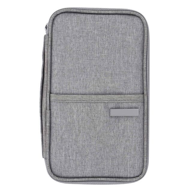 Cartera para Pasaporte Impermeable A Prueba De Polvo Titular De Pasaporte De Viaje Organizador De Tarjetas De Crédito Bolso Gris L