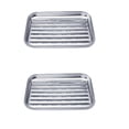 thumbnail image 1 of Mosiee Grill Tray Bbq Plate Rustproof Safe Silver 280G 34X 24X 3 Cm Barbecook, 1 of 5