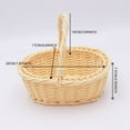 thumbnail image 3 of 1 Pc Rattan Seagrass Basket, Portable Handmade Rattan Storage Container Storage Basket Houseware Storage Basket Wooden Woven Storage Basket with Handle, 7.87x2.95 Inch, Small, 3 of 4